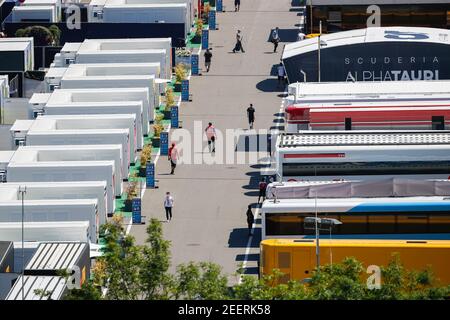 Paddock pendant la Formule 1 Pirelli Grosser Preis der Steiermark 2020, Grand Prix de Styrie du 10 au 12 juillet 2020 sur le Red Bull Ring, à Spielberg, Autriche - photo Antonin Vincent / DPPI Banque D'Images