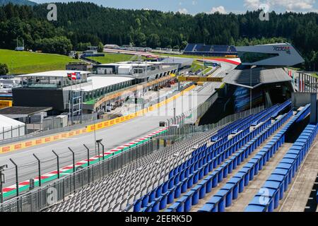 Illustration avec des tribunes vides, gradins, pendant la Formule 1 Pirelli Grosser Preis der Steiermark 2020, Grand Prix de Styrie du 10 au 12 juillet 2020 sur le Red Bull Ring, à Spielberg, Autriche - photo Antonin Vincent / DPPI Banque D'Images