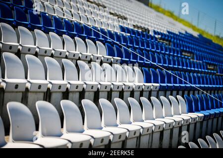 Tribunes vides, gradins, pendant la Formule 1 Pirelli Grosser Preis der Steiermark 2020, Grand Prix de Styrie du 10 au 12 juillet 2020 sur le Red Bull Ring, à Spielberg, Autriche - photo Antonin Vincent / DPPI Banque D'Images