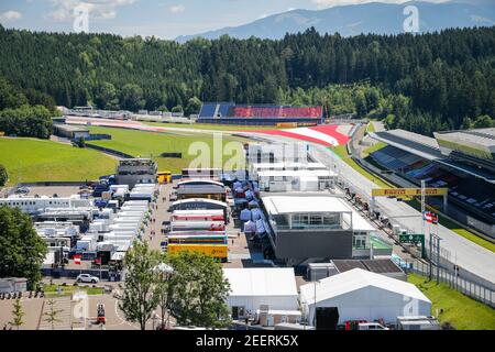 Paddock pendant la Formule 1 Pirelli Grosser Preis der Steiermark 2020, Grand Prix de Styrie du 10 au 12 juillet 2020 sur le Red Bull Ring, à Spielberg, Autriche - photo Antonin Vincent / DPPI Banque D'Images