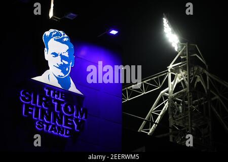 Vue générale du stand Sir Tom Finney à Deepdale avant le match du championnat Sky Bet entre Preston North End et Watford. Date de la photo: Mardi 16 février 2021. Banque D'Images