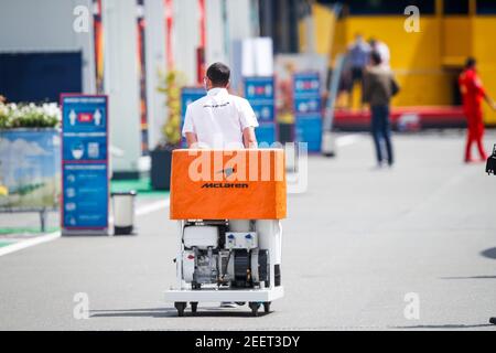 McLaren F1, enclos d'ambiance pendant la Formule 1 Pirelli Grosser Preis der Steiermark 2020, Grand Prix de Styrie du 10 au 12 juillet 2020 sur le Red Bull Ring, à Spielberg, Autriche - photo Florent Gooden / DPPI Banque D'Images