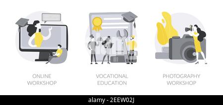 Illustrations vectorielles abstraites de l'apprentissage professionnel. Illustration de Vecteur