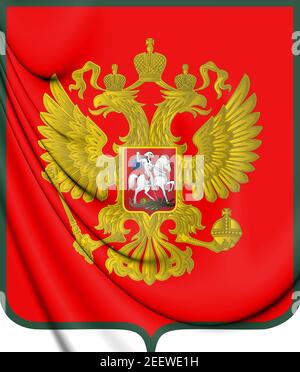 La Russie 3D des armoiries. 3D Illustration. Banque D'Images