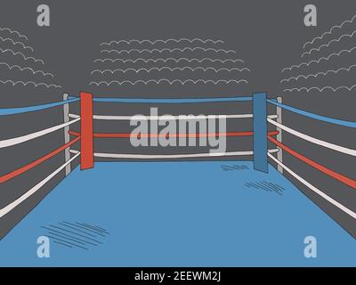 Anneau de boxe sport graphique couleur esquisse illustration vecteur Illustration de Vecteur