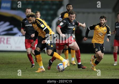 Newport, Royaume-Uni. 16 février 2021. Pierce Sweeney d'Exeter City pendant le match EFL Sky Bet League 2 entre Newport County et Exeter City à Rodney Parade, Newport, pays de Galles, le 16 février 2021. Photo de Dave Peters. Utilisation éditoriale uniquement, licence requise pour une utilisation commerciale. Aucune utilisation dans les Paris, les jeux ou les publications d'un seul club/ligue/joueur. Crédit : UK Sports pics Ltd/Alay Live News Banque D'Images