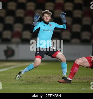 Newport, Royaume-Uni. 16 février 2021. Jokull Andresson d'Exeter City lors du match EFL Sky Bet League 2 entre Newport County et Exeter City à Rodney Parade, Newport, pays de Galles, le 16 février 2021. Photo de Dave Peters. Utilisation éditoriale uniquement, licence requise pour une utilisation commerciale. Aucune utilisation dans les Paris, les jeux ou les publications d'un seul club/ligue/joueur. Crédit : UK Sports pics Ltd/Alay Live News Banque D'Images