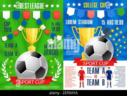 Vecteur De Conception D'affiche De Tournoi De Ligue De Football