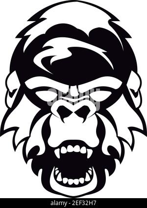 tête d'animal sauvage de style monochrome icône vecteur illustration design Illustration de Vecteur