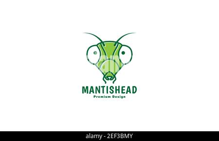 insecte animal mantis tête vert logo design symbole d'icône de vecteur illustration Illustration de Vecteur