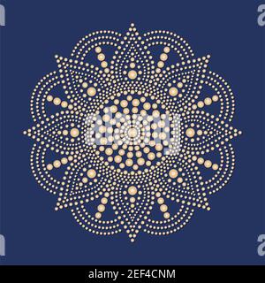 La peinture à points rencontre les mandalas. Style aborigène de la peinture de point et de la puissance de mandala. Soleil décoratif Illustration de Vecteur