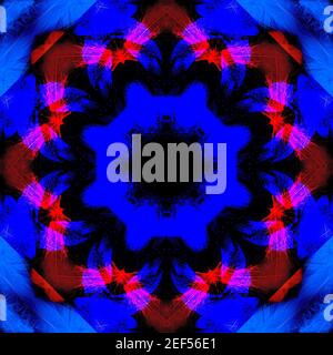 octagon. illustration abstraite en rouge et bleu Banque D'Images