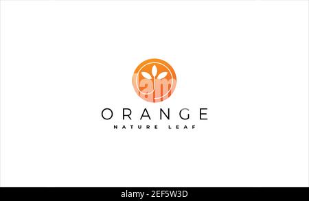 Illustration de la conception vectorielle du logo LEAF orange Banque D'Images