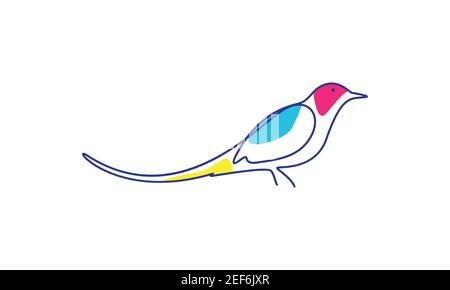 illustration graphique de l'icône représentant un symbole de symbole de symbole d'oiseau coloré magpie Illustration de Vecteur