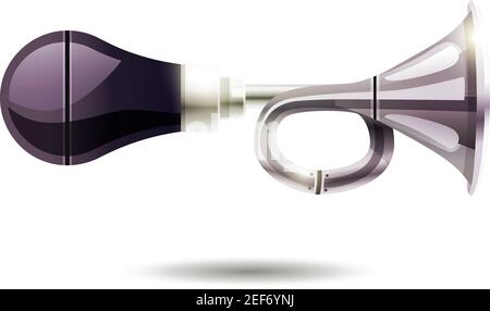 Pavillon de voiture pneumatique de style vintage avec compresseur en poire afficher sur fond blanc illustration de vecteur isolé Illustration de Vecteur