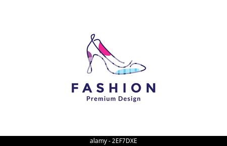 chaussures femme moderne art ligne coloré logo design icône vectorielle illustration du symbole Illustration de Vecteur