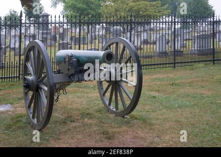 cannon dans le cimetière national des soldats de gettysburg Banque D'Images