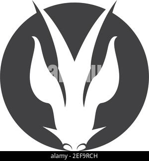 Illustration de l'icône vectorielle du modèle de logo Dragon Head Illustration de Vecteur
