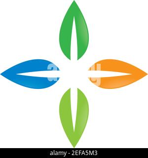 Logos de feuille verte nature écologie icône vecteur élément Illustration de Vecteur