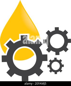 Illustration de l'icône du logo huile et engrenage Illustration de Vecteur