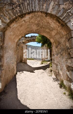 Anciennes ruines d'un bâtiment, Real De Catorce, San Luis Potosi, Mexique Banque D'Images