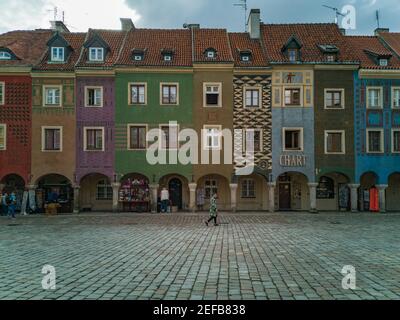 Poznan Pologne Mai 10 2019 maisons de tenement colorées sur le marché carré Banque D'Images