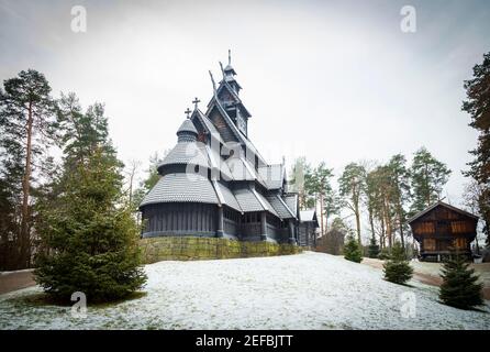 Église de Gol à l'origine de Hallingdal, Norvège. Banque D'Images