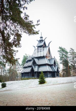 Église de Gol à l'origine de Hallingdal, Norvège. Banque D'Images