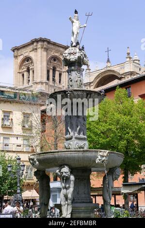 Piaza de Bib Rambla Granada, Andalousie Espagne Banque D'Images