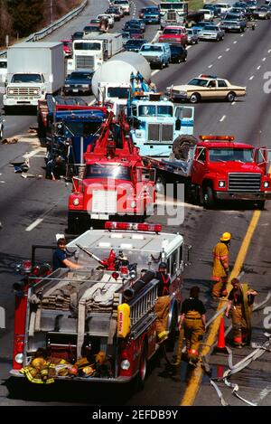 Accident de la route sur 495 Beltway , Bethesda, Maryland Banque D'Images