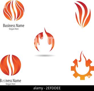 Logo flamme de feu modèle vecteur icône illustration design Illustration de Vecteur