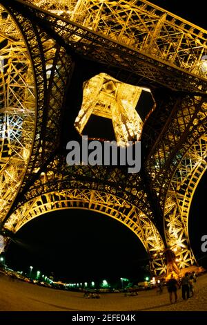 Vue sur la Tour Eiffel, Paris, France Banque D'Images