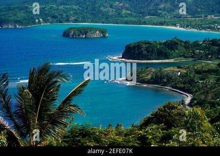 Vue sur la baie d'Ocho Rios depuis Firefly, Jamaïque Banque D'Images