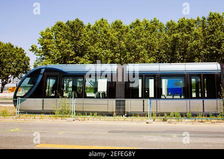 Cable car sur les voies, Bordeaux, France Banque D'Images
