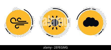 Jeu d'icônes de prévisions météo de couleur plate Illustration de Vecteur