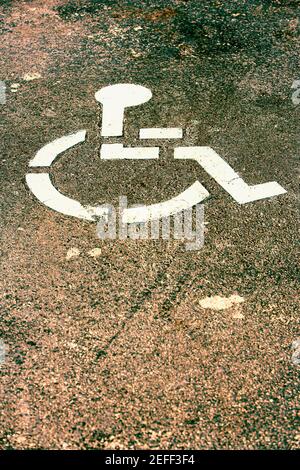 Vue en grand angle d'un panneau de désactivation sur la route Banque D'Images