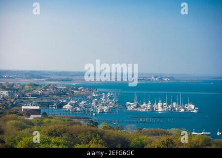 Vue aérienne de la mer, plage de St Augustine, Floride, États-Unis Banque D'Images