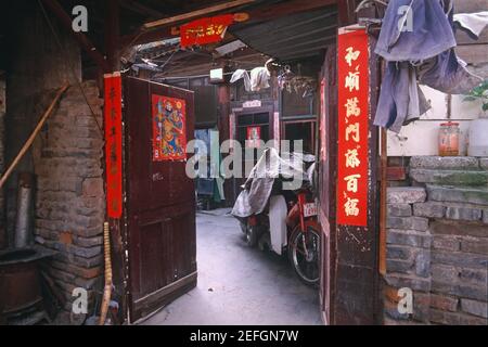 Ancienne résidence de lu Xun et de son jeune frère Zhou Zuoren , Zhou Jianren dans le N°11 Badaowan, Beijing, Chine. La photo a été prise vers 2000. Banque D'Images