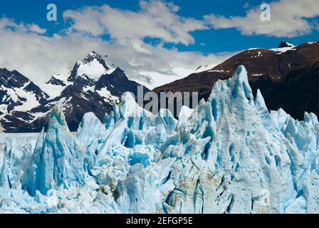 Glaciers en face des montagnes, Glacier Grande, Mt Fitzroy, Chalten, Southern Patagonian Ice Field, Patagonie, Argentine Banque D'Images