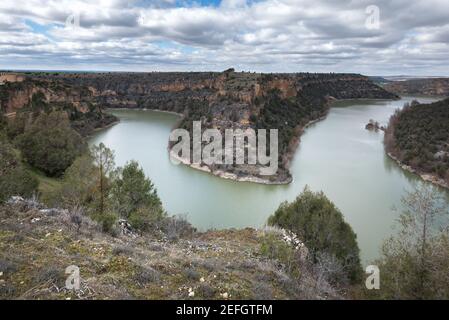 Duraton Canyon Parc naturel dans la province de Ségovie, Espagne Banque D'Images