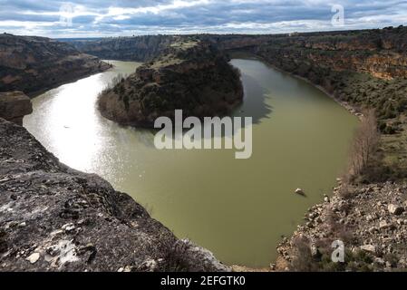 Duraton Canyon Parc naturel dans la province de Ségovie, Espagne Banque D'Images