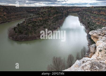 Duraton Canyon Parc naturel dans la province de Ségovie, Espagne Banque D'Images