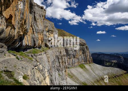 Faja de las Flores (Ordesa et Monte Perdido NP, Aragon, Pyrénées, Espagne) ESP: Faja de las Flores, Parque Nacional de Ordesa y Monte Perdido (Aragon) Banque D'Images