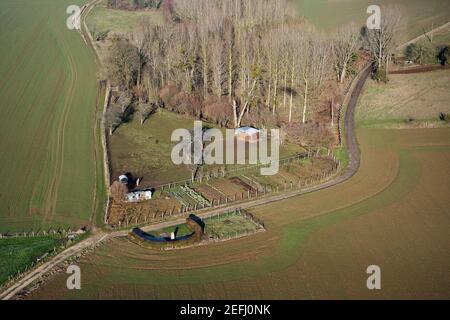 Vue aérienne de Chaussy, département du Val-d'Oise en Ile-de-France, canton de Magny-en-Vexin Banque D'Images