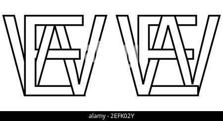 Logo signe EW nous icône signe interlacés lettres W, E vecteur logo EW, nous premières lettres majuscules motif alphabet e, W Illustration de Vecteur