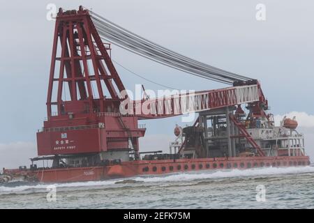 Le déversement d'hydrocarbures de MV Wakashio, catastrophe écologique et économique d'origine homme, s'est produit au large de Pointe d'Esny, au sud de l'île Maurice Banque D'Images