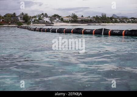 Le déversement d'hydrocarbures de MV Wakashio, catastrophe écologique et économique d'origine homme, s'est produit au large de Pointe d'Esny, au sud de l'île Maurice Banque D'Images