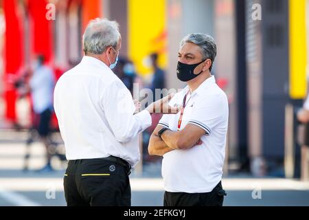 STOLL Jerome (fra), Renault F1 Président, DE MEO Luca (spa), CEO du Groupe Renault, portrait pendant la Formule 1 Aramco Gran Premio de Espana 2020, Grand Prix d'Espagne, du 14 au 16 août 2020 sur le circuit de Barcelone-Catalunya, à Montmelo, près de Barcelone, Espagne - photo Florent Gooden / DPPI Banque D'Images