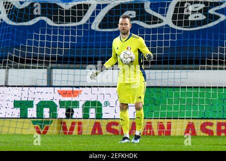 Heerenveen, pays-Bas. 17 février 2021. HEERENVEEN, PAYS-BAS - FÉVRIER 17 : gardien de but Nick Marsman de Feyenoord pendant le match de la coupe TOTO KNVB entre SC Heerenveen et Feyenoord au stade Abe Lenstra le 17 février 2021 à Heerenveen, pays-Bas (photo de Yannick Verhoeven/Orange Pictures) crédit: Orange pics/Alamy BV Live News Banque D'Images