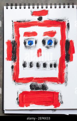 Peinture d'art amateur de robot Banque D'Images